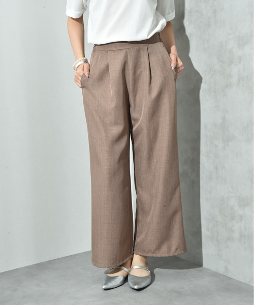 INTERPLANET(インタープラネット)の「麻調合繊ジレ+ワイドパンツSET(ベスト・レディース・ブラック/グレー/モカ・FREE)」の11枚目の写真