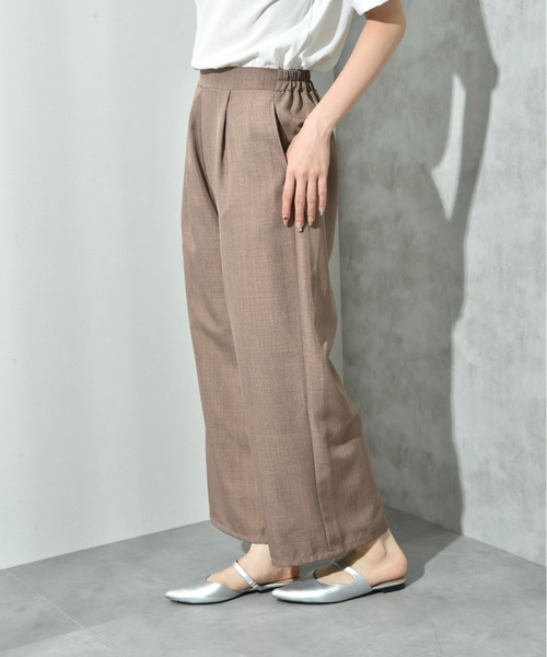 INTERPLANET(インタープラネット)の「麻調合繊ジレ+ワイドパンツSET(ベスト・レディース・ブラック/グレー/モカ・FREE)」の12枚目の写真