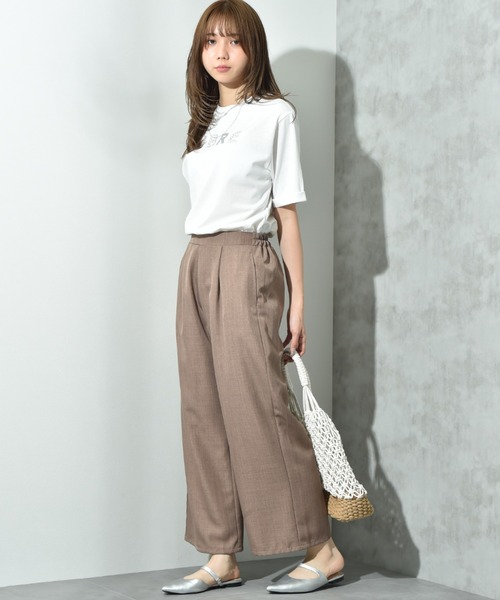 INTERPLANET(インタープラネット)の「麻調合繊ジレ+ワイドパンツSET(ベスト・レディース・ブラック/グレー/モカ・FREE)」の8枚目の写真