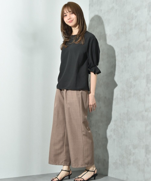 INTERPLANET(インタープラネット)の「麻調合繊ジレ+ワイドパンツSET(ベスト・レディース・ブラック/グレー/モカ・FREE)」の10枚目の写真