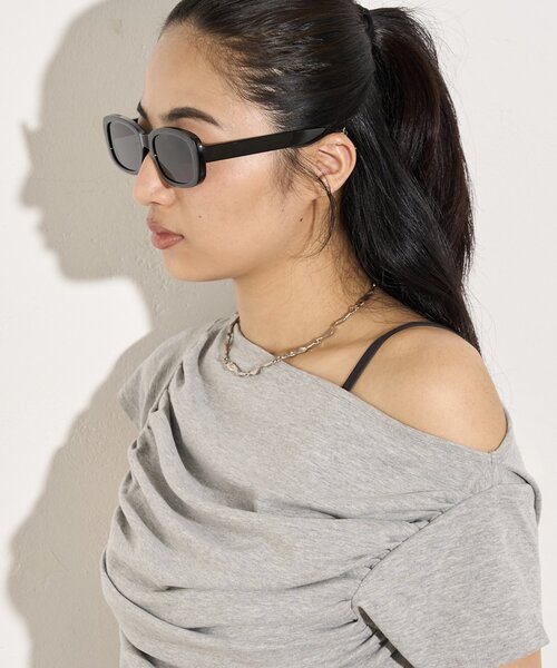 WHO'S WHO gallery（フーズフーギャラリー）の「スクエアサングラス（サングラス・レディース・ブラック/ブラウン・FREE）」の10枚目の写真