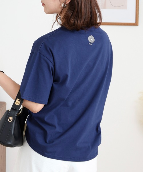 BARNDOOR(バーンドア)の「20天竺 前プリント半袖Tシャツ(Tシャツ/カットソー・レディース・ミント/グレー系1/ネイビー系2/オフホワイト/ホワイト系1/ホワイト系2・FREE)」の7枚目の写真