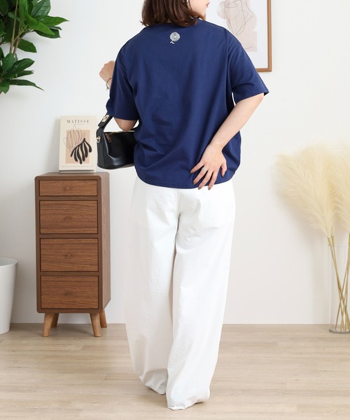 BARNDOOR(バーンドア)の「20天竺 前プリント半袖Tシャツ(Tシャツ/カットソー・レディース・ミント/グレー系1/ネイビー系2/オフホワイト/ホワイト系1/ホワイト系2・FREE)」の9枚目の写真