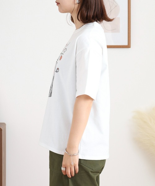 BARNDOOR(バーンドア)の「20天竺 前プリント半袖Tシャツ(Tシャツ/カットソー・レディース・ミント/グレー系1/ネイビー系2/オフホワイト/ホワイト系1/ホワイト系2・FREE)」の11枚目の写真