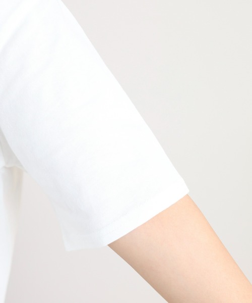 BARNDOOR(バーンドア)の「20天竺 前プリント半袖Tシャツ(Tシャツ/カットソー・レディース・ミント/グレー系1/ネイビー系2/オフホワイト/ホワイト系1/ホワイト系2・FREE)」の14枚目の写真