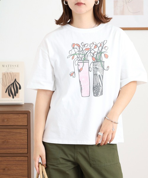 BARNDOOR(バーンドア)の「20天竺 前プリント半袖Tシャツ(Tシャツ/カットソー・レディース・ミント/グレー系1/ネイビー系2/オフホワイト/ホワイト系1/ホワイト系2・FREE)」の22枚目の写真