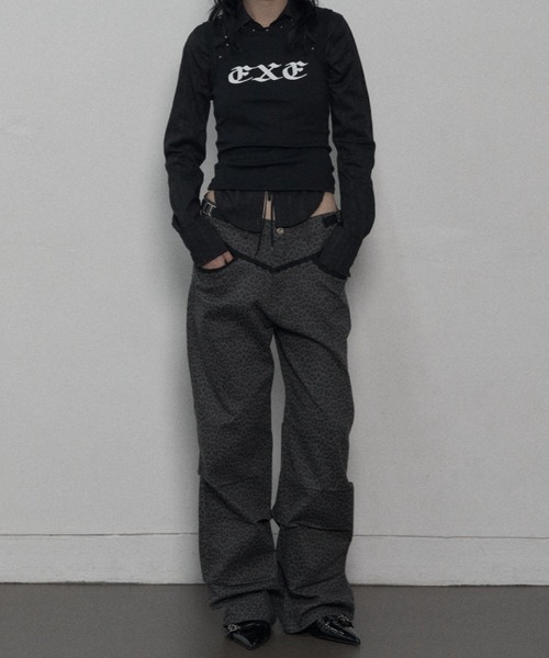 SETUPEXE（セットアップイーエックスイー）の「LEOPARD LACE PANTS（その他パンツ・レディース・チャコール/ベージュ/ホワイト・SMALL/MEDIUM）」の2枚目の写真