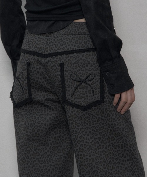 SETUPEXE（セットアップイーエックスイー）の「LEOPARD LACE PANTS（その他パンツ・レディース・チャコール/ベージュ/ホワイト・SMALL/MEDIUM）」の9枚目の写真