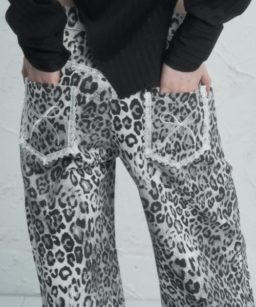 SETUPEXE（セットアップイーエックスイー）の「LEOPARD LACE PANTS（その他パンツ・レディース・チャコール/ベージュ/ホワイト・SMALL/MEDIUM）」の5枚目の写真