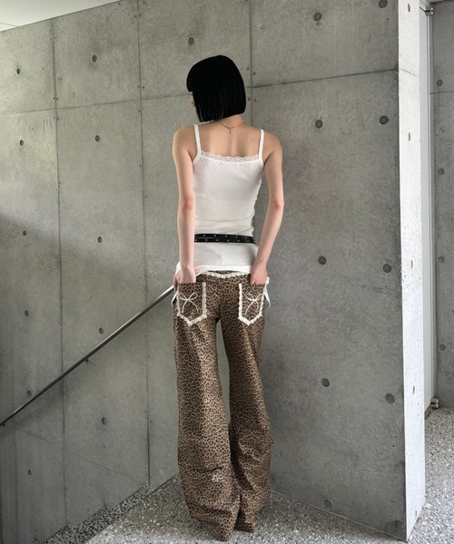 SETUPEXE（セットアップイーエックスイー）の「LEOPARD LACE PANTS（その他パンツ・レディース・チャコール/ベージュ/ホワイト・SMALL/MEDIUM）」の18枚目の写真