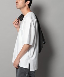 【上品な素材感】シルケットスリット半袖Tシャツ