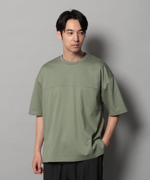 BAYFLOW(ベイフロー)の「【上品な素材感】シルケットスリット半袖Tシャツ(Tシャツ/カットソー・メンズ・シルバーグレー/オフホワイト/ブラック/カーキ・MEDIUM/LARGE)」の15枚目の写真
