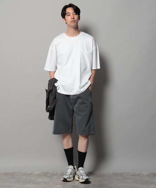 BAYFLOW(ベイフロー)の「【上品な素材感】シルケットスリット半袖Tシャツ(Tシャツ/カットソー・メンズ・シルバーグレー/オフホワイト/ブラック/カーキ・MEDIUM/LARGE)」の5枚目の写真