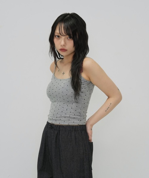 セール】【zozo限定】ドット キャミソール トップス カップ付き