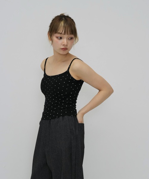 セール】【zozo限定】ドット キャミソール トップス カップ付き