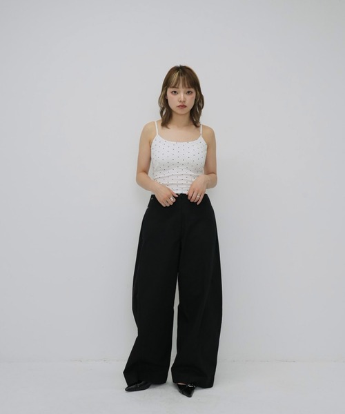 Enewd nina(エニュードニーナ)の「【zozo限定】ドット キャミソール トップス カップ付き(キャミソール・レディース・グレー/ブラック/ホワイト・FREE)」の11枚目の写真