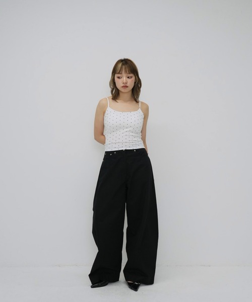 Enewd nina(エニュードニーナ)の「【zozo限定】ドット キャミソール トップス カップ付き(キャミソール・レディース・グレー/ブラック/ホワイト・FREE)」の12枚目の写真