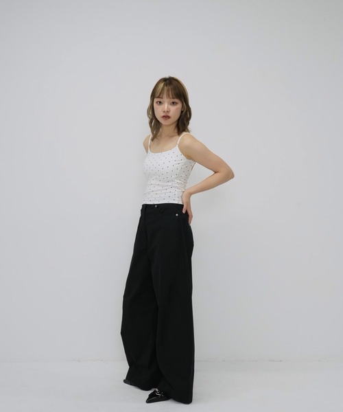 Enewd nina(エニュードニーナ)の「【zozo限定】ドット キャミソール トップス カップ付き(キャミソール・レディース・グレー/ブラック/ホワイト・FREE)」の13枚目の写真