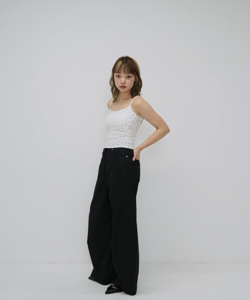 Enewd nina(エニュードニーナ)の「【zozo限定】ドット キャミソール トップス カップ付き(キャミソール・レディース・グレー/ブラック/ホワイト・FREE)」の14枚目の写真