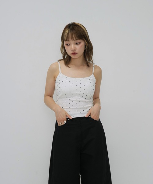 セール】【zozo限定】ドット キャミソール トップス カップ付き