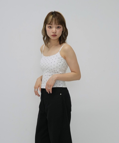 Nodress 2024新品　ホワイト“No cry”キャミソール　トップス Nodress white 
