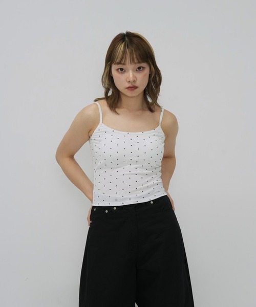 セール】【zozo限定】ドット キャミソール トップス カップ付き