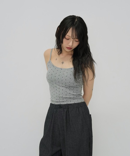 セール】【zozo限定】ドット キャミソール トップス カップ付き