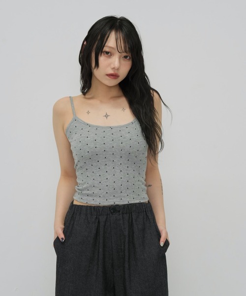 2点まとめ買い エッミト 2 セール】【zozo限定】ドット キャミソール トップス カップ付き