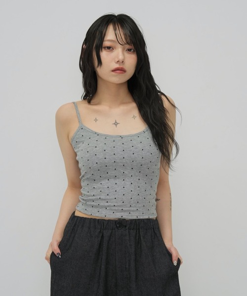 セール】【zozo限定】ドット キャミソール トップス カップ付き