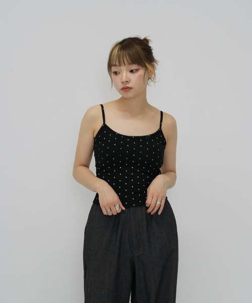 Enewd nina(エニュードニーナ)の「【zozo限定】ドット キャミソール トップス カップ付き(キャミソール・レディース・グレー/ブラック/ホワイト・FREE)」の17枚目の写真