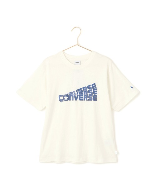 CONVERSE(コンバース)の「【CONVERSE/コンバース】ネップラスラブ天竺クラックプリントTシャツ(Tシャツ/カットソー・レディース・ホワイト/ブルー系その他4・38)」の6枚目の写真