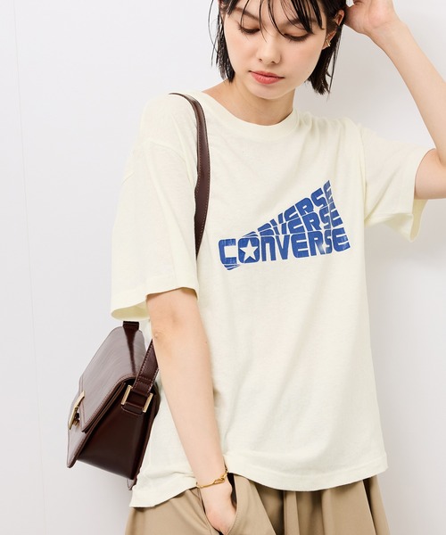 CONVERSE(コンバース)の「【CONVERSE/コンバース】ネップラスラブ天竺クラックプリントTシャツ(Tシャツ/カットソー・レディース・ホワイト/ブルー系その他4・38)」の16枚目の写真