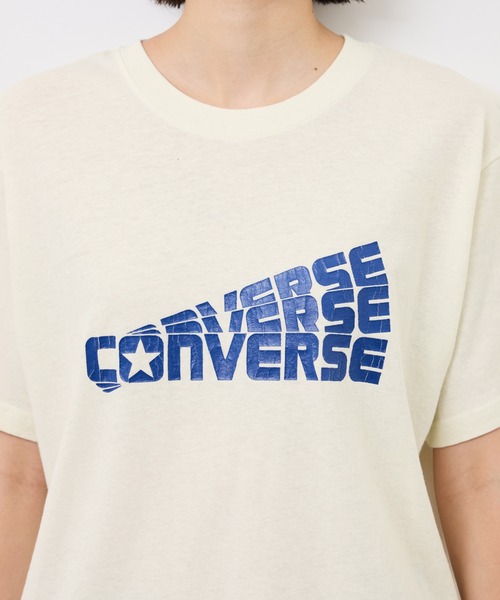 CONVERSE(コンバース)の「【CONVERSE/コンバース】ネップラスラブ天竺クラックプリントTシャツ(Tシャツ/カットソー・レディース・ホワイト/ブルー系その他4・38)」の9枚目の写真