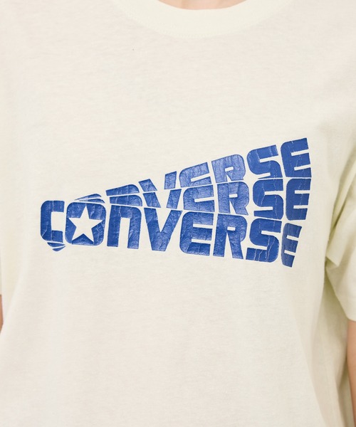 CONVERSE(コンバース)の「【CONVERSE/コンバース】ネップラスラブ天竺クラックプリントTシャツ(Tシャツ/カットソー・レディース・ホワイト/ブルー系その他4・38)」の12枚目の写真