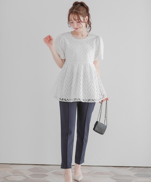 ✨完売品✨美品✨MEER.フラワーレーストップス ブラック 吸水速乾フラワーレースタンク[品番：IGAW0004722]｜axes femme