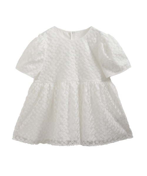 fitmore ☆新品タグつき☆ レース襟ペプラムスウェット　ホワイト saayaコラボ！スカラップ襟ペプラムブラウス【宅配便】 | Fit more