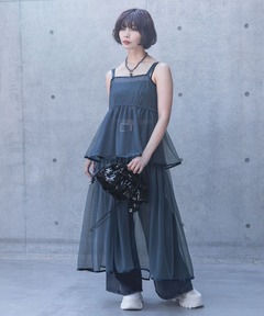 Tulle Shirring Gathered Dress/チュールシャーリングギャザー