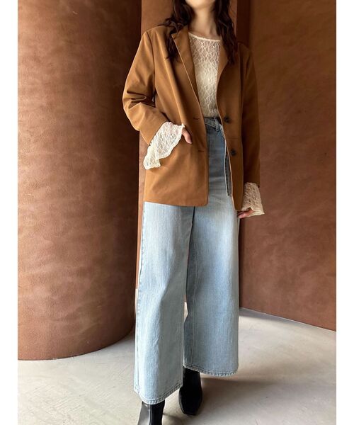 LAGUNAMOON（ラグナムーン）の「スエードライクジャケット（テーラードジャケット・レディース・ブラウン/キャメル・FREE）」の19枚目の写真