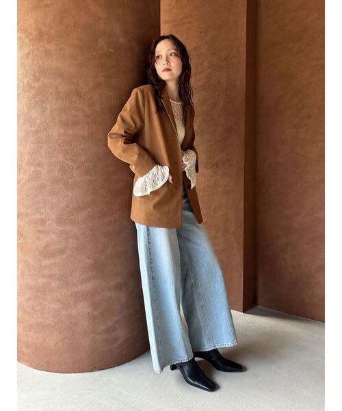 LAGUNAMOON（ラグナムーン）の「スエードライクジャケット（テーラードジャケット・レディース・ブラウン/キャメル・FREE）」の20枚目の写真