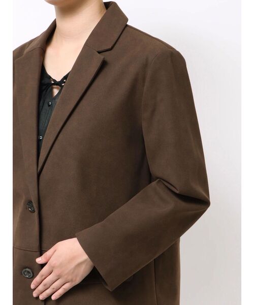 LAGUNAMOON（ラグナムーン）の「スエードライクジャケット（テーラードジャケット・レディース・ブラウン/キャメル・FREE）」の5枚目の写真