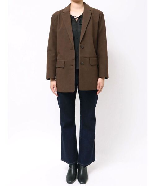 LAGUNAMOON（ラグナムーン）の「スエードライクジャケット（テーラードジャケット・レディース・ブラウン/キャメル・FREE）」の10枚目の写真