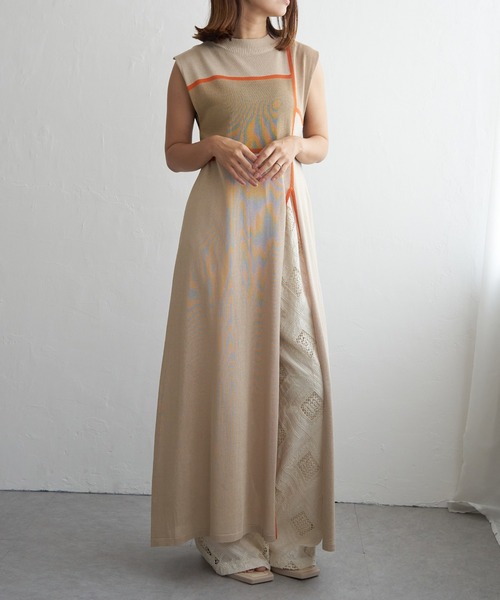 ✨美品✨オットー マルチカラー幾何学模様ノースリーブワンピース M ストレッチ mm417414m_2048x.jpg?v=1716873867