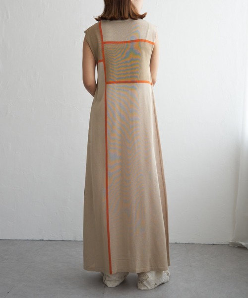 notch.（ノッチ）の「麻タッチ配色スリットワンピース（ワンピース・レディース・ブラウン/ベージュ/ブラック・M）」の17枚目の写真