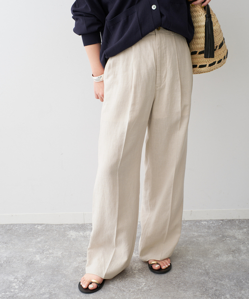 【新品・未使用】Spick&Span ハイブリッドラミー1タックパンツ Spick & Span｜ハイブリッドラミー1タックパンツ | Rakuten