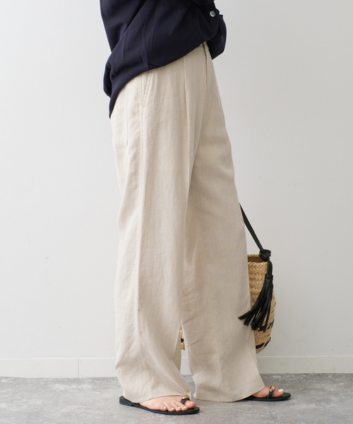 【新品・未使用】Spick&Span ハイブリッドラミー1タックパンツ ハイブリッドラミー1タックパンツ（その他パンツ）｜Spick and