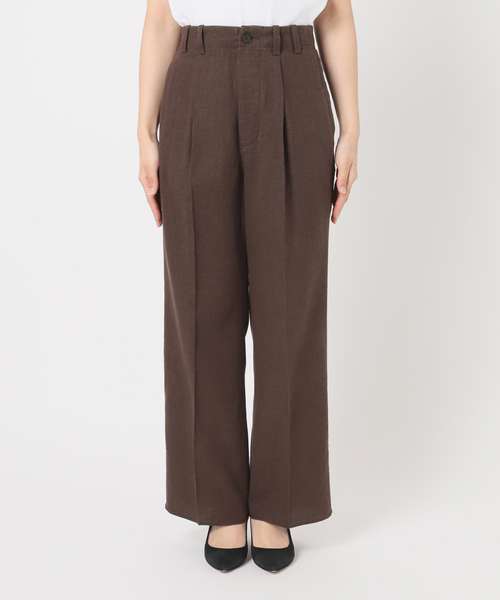 Spick and Spanラミー1タックパンツ　スピック＆スパン　36 ハイブリッドラミー1タックパンツ（その他パンツ）｜Spick and