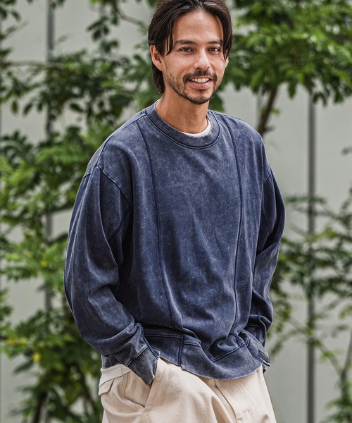 CAMBIO(カンビオ)の「mlt5327-Heavy oz Jersey Chemical Washe Cut sew カットソー(Tシャツ/カットソー・メンズ・ブラック/ネイビー/グレー・M/L)」の1枚目の写真