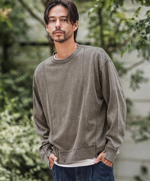 CAMBIO(カンビオ)の「mlt5327-Heavy oz Jersey Chemical Washe Cut sew カットソー(Tシャツ/カットソー・メンズ・ブラック/ネイビー/グレー・M/L)」の3枚目の写真