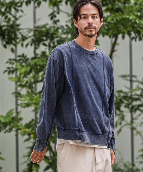 CAMBIO(カンビオ)の「mlt5327-Heavy oz Jersey Chemical Washe Cut sew カットソー(Tシャツ/カットソー・メンズ・ブラック/ネイビー/グレー・M/L)」の5枚目の写真