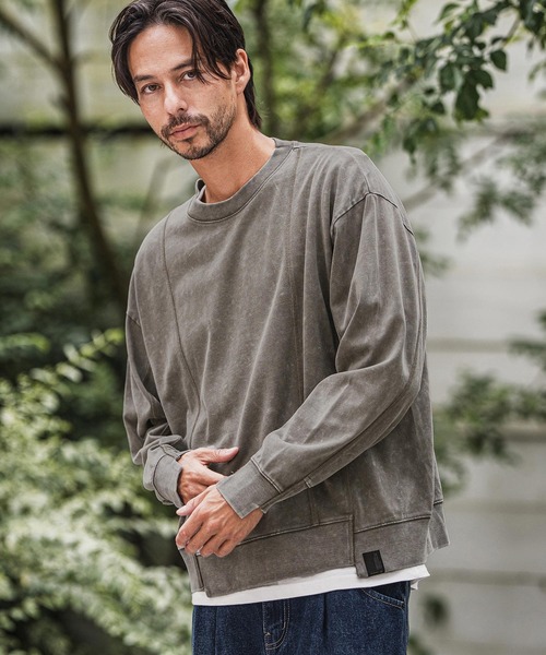 CAMBIO(カンビオ)の「mlt5327-Heavy oz Jersey Chemical Washe Cut sew カットソー(Tシャツ/カットソー・メンズ・ブラック/ネイビー/グレー・M/L)」の11枚目の写真